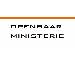 Letters en een oranje streep; logo Openbaar Ministerie