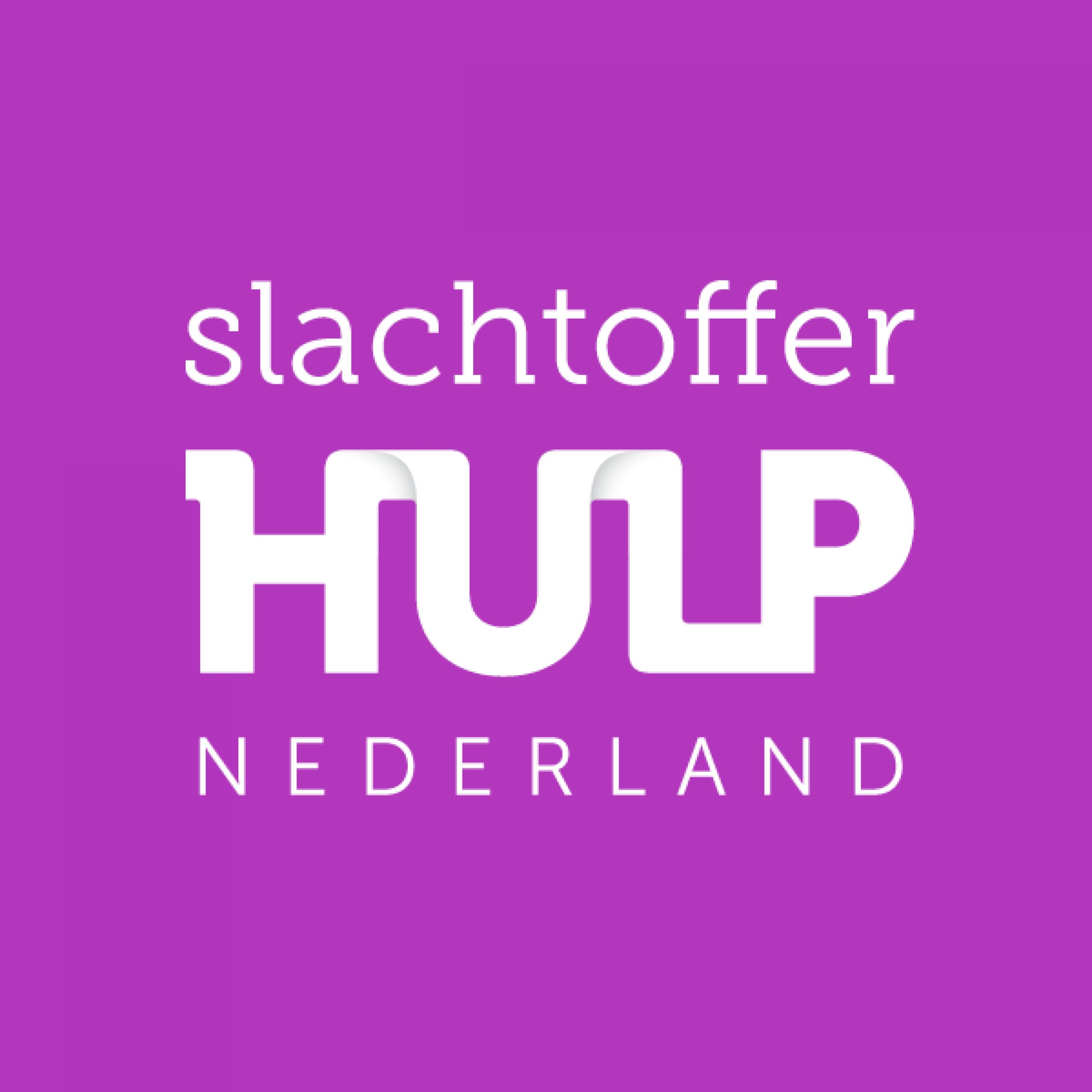 Letters op een roze achtergrond; het logo van Slachtofferhulp Nederland